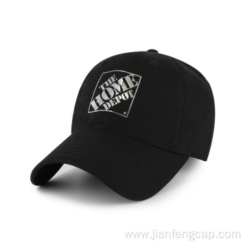 cotton twill dad hat With silver foil printing